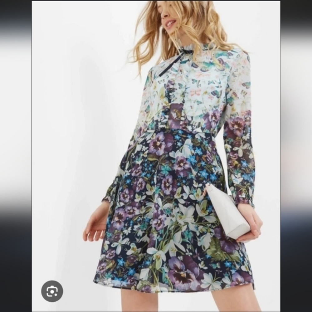 Ted Baker London Floral Dress - Purple and Blue - Picture 2 of 13